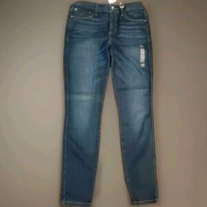 Guess Soft Luxe Sexy Curve Straight Leg Mid Rise 5 Pocket  Rose Gold Tab Jeans